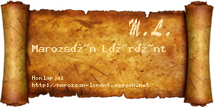 Marozsán Lóránt névjegykártya
