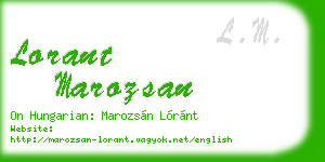 lorant marozsan business card
